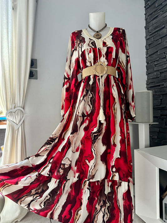 Robe Mélodie rouge (taille 40 à 48)