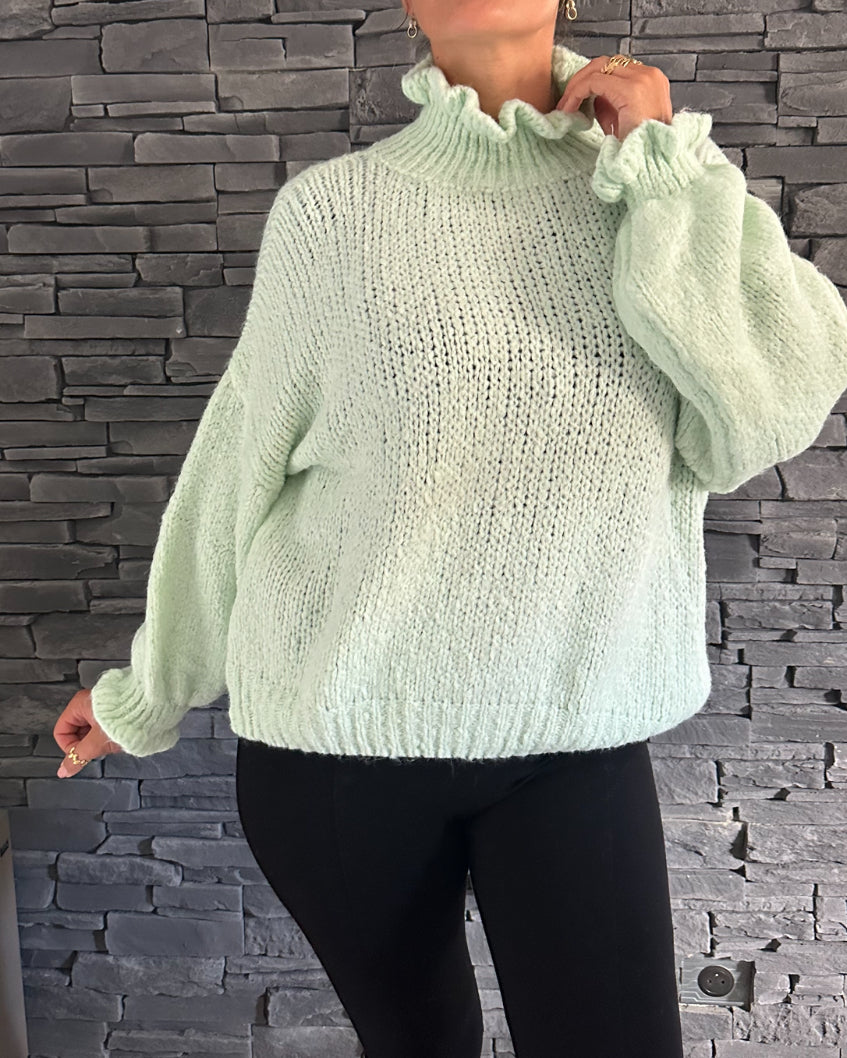 Pull Jade menthe (taille unique jusqu'au 48)