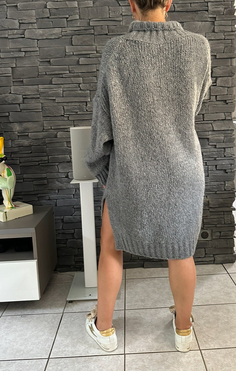 Robe pull Annie gris (taille unique jusqu'au 54)