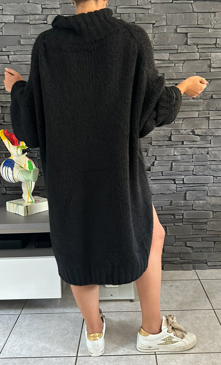 Robe pull Annie noire (taille unique jusqu'au 54)