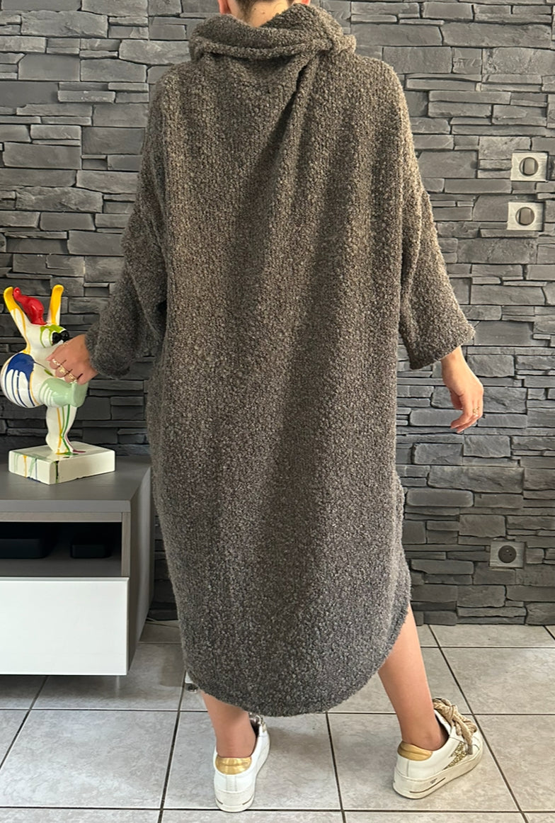 Robe pull Anita marron (taille unique jusqu'au 54)