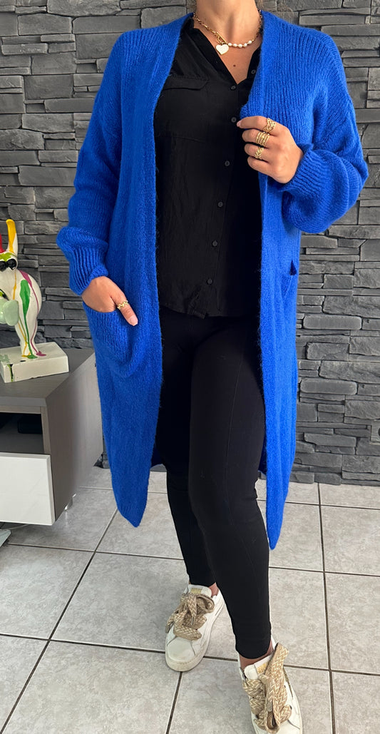 Gilet Blandine bleu roi (taille unique jusqu'au 44)