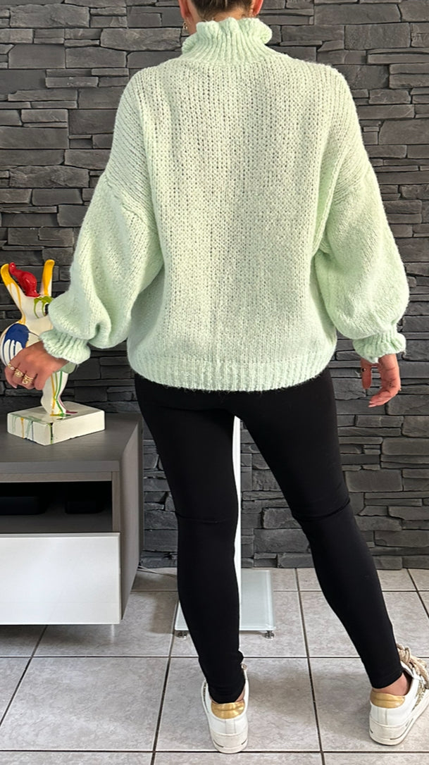 Pull Jade menthe (taille unique jusqu'au 48)