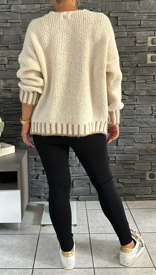 Gilet Tania crème (taille unique jusqu'au 44)