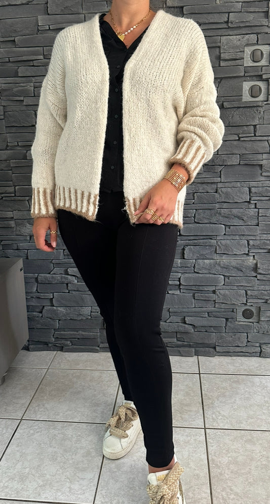 Gilet Tania crème (taille unique jusqu'au 44)