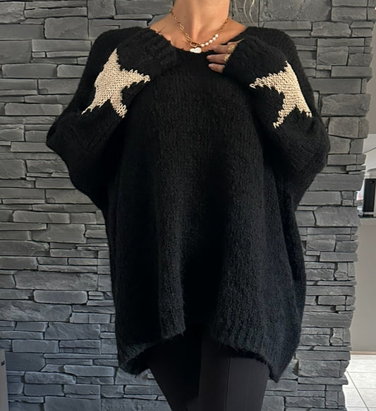 Pull Karl noir (taille unique jusqu'au 52)