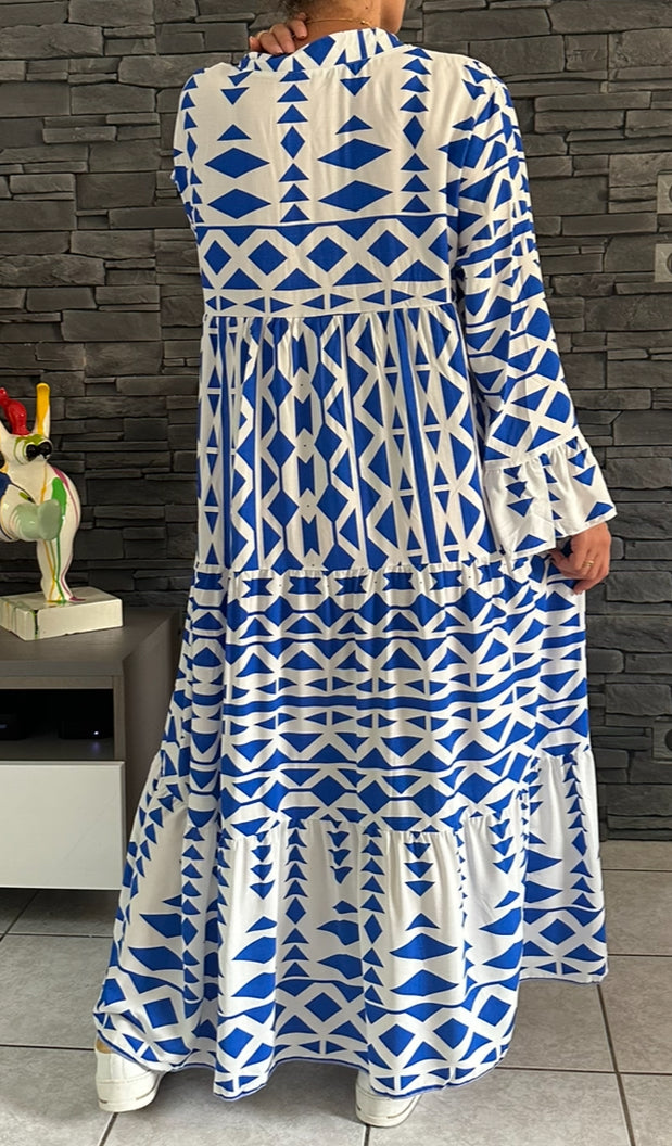 Robe Louise bleu roi (de la taille 44 à la taille 52)