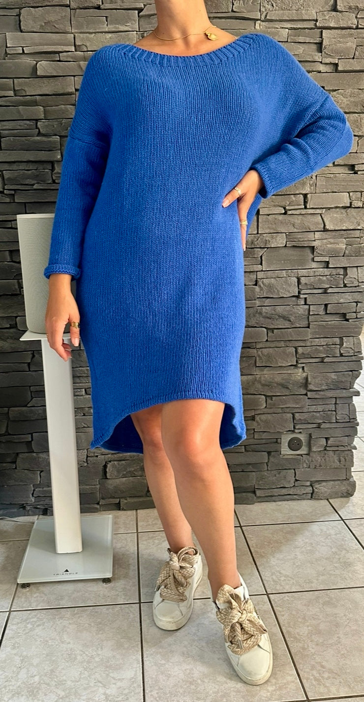 Robe pull Mia bleu (taille unique jusqu'au 48/50)