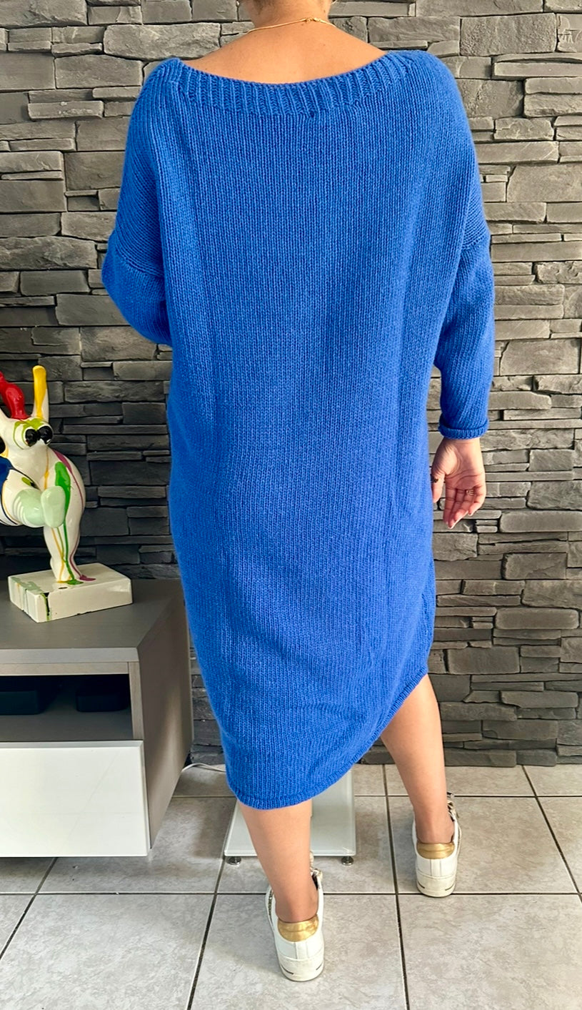 Robe pull Mia bleu (taille unique jusqu'au 48/50)