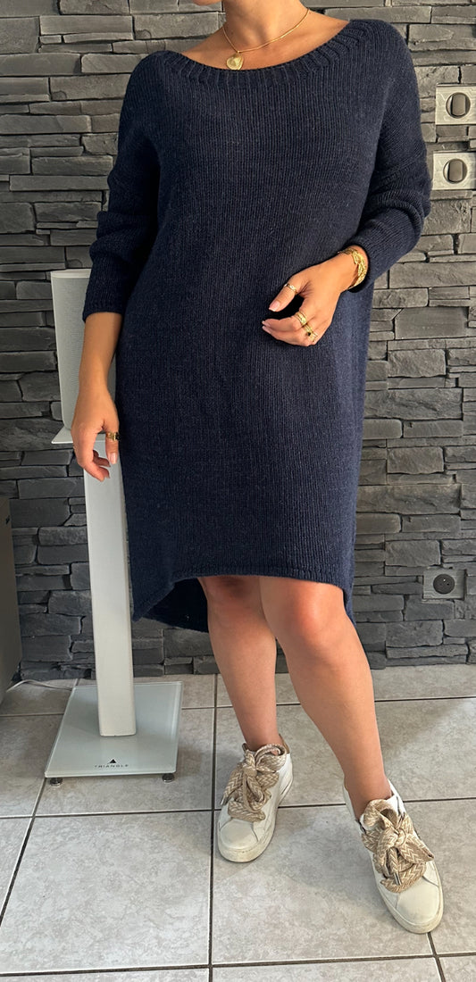 Robe pull Mia bleu marine (taille unique jusqu'au 48/50)