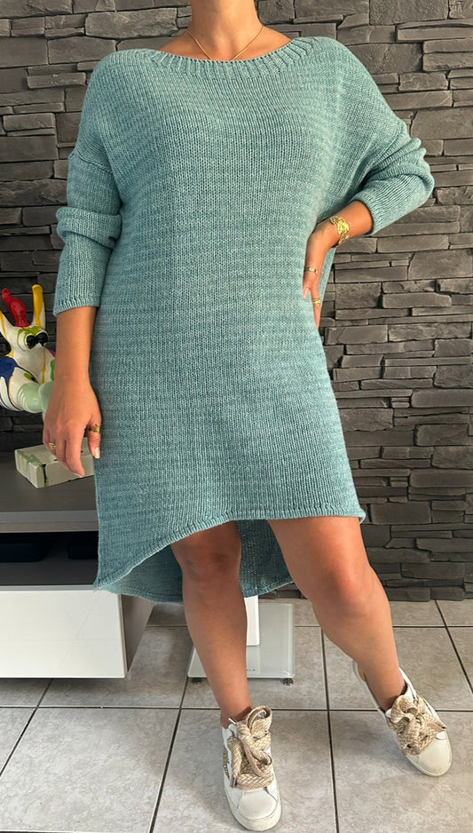 Robe pull Mia céladon (taille unique jusqu'au 48/50)