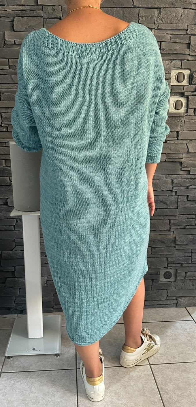 Robe pull Mia céladon (taille unique jusqu'au 48/50)