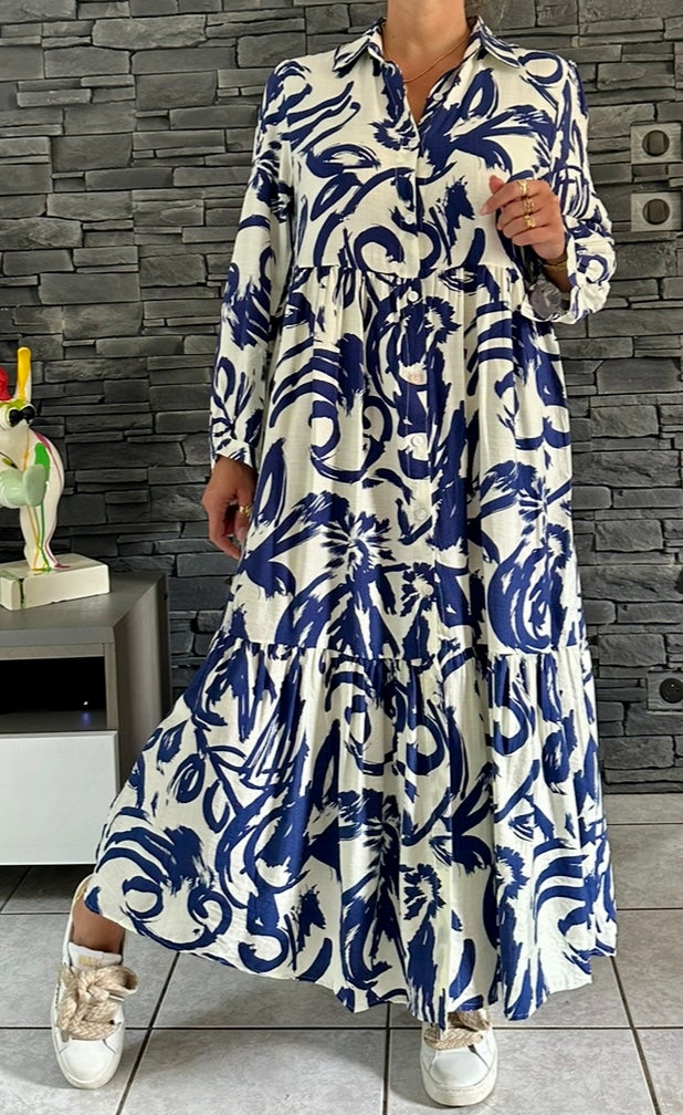 Robe Léonie bleue (de la taille 38 à la taille 44)