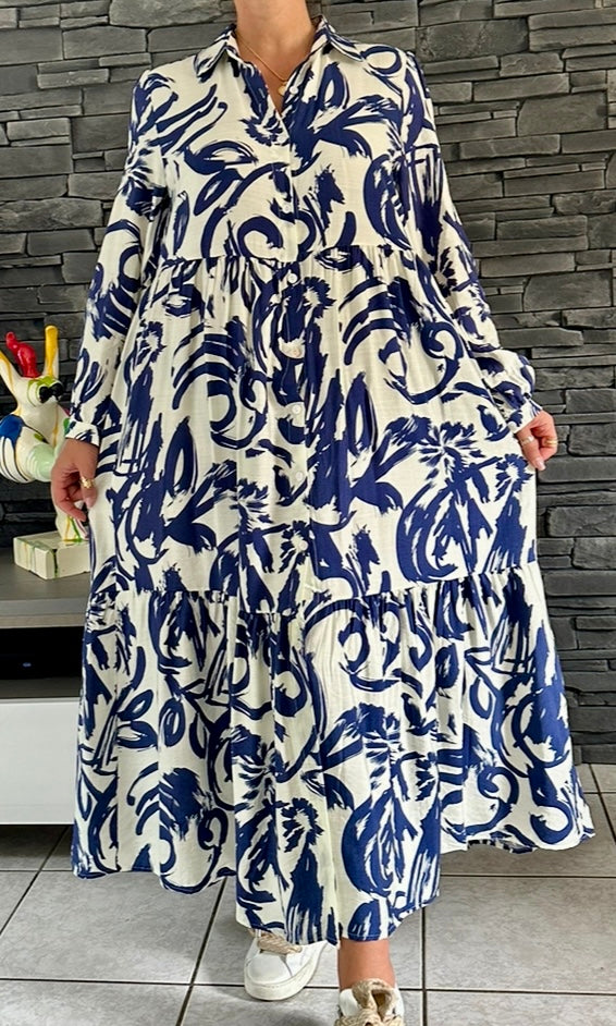 Robe Léonie bleue (de la taille 38 à la taille 44)