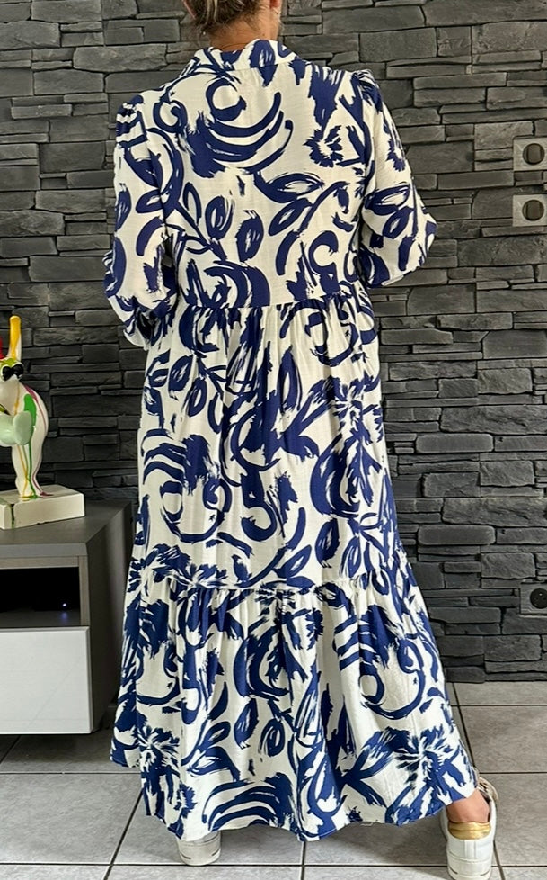 Robe Léonie bleue (de la taille 38 à la taille 44)