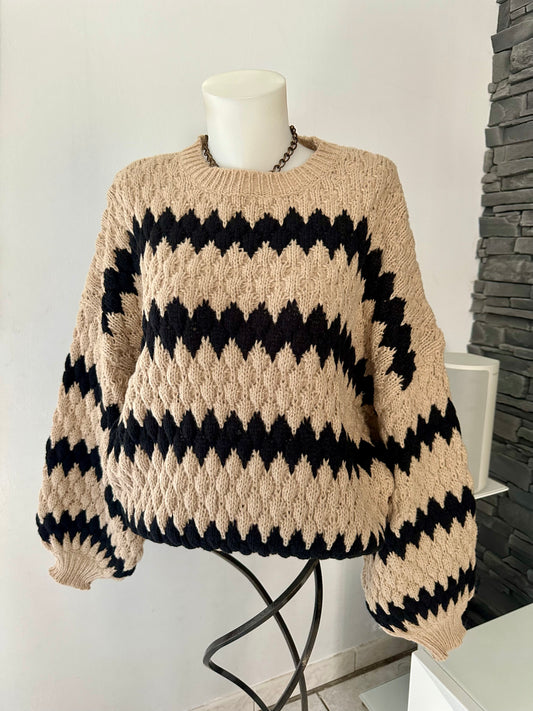 Pull Maya marron (taille unique jusqu’au 46/48)