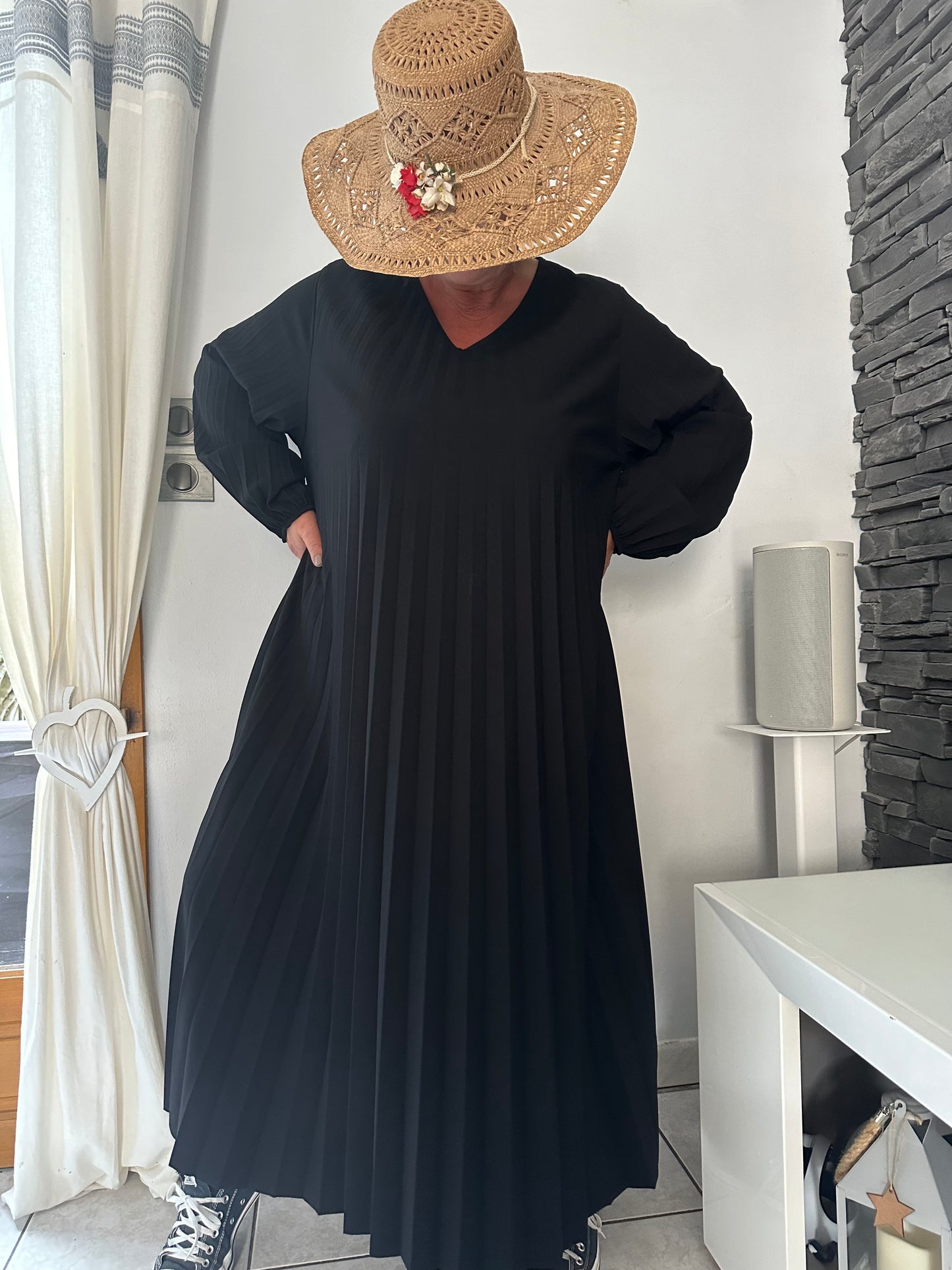 Robe Ava noire (taille unique jusqu'au 54)