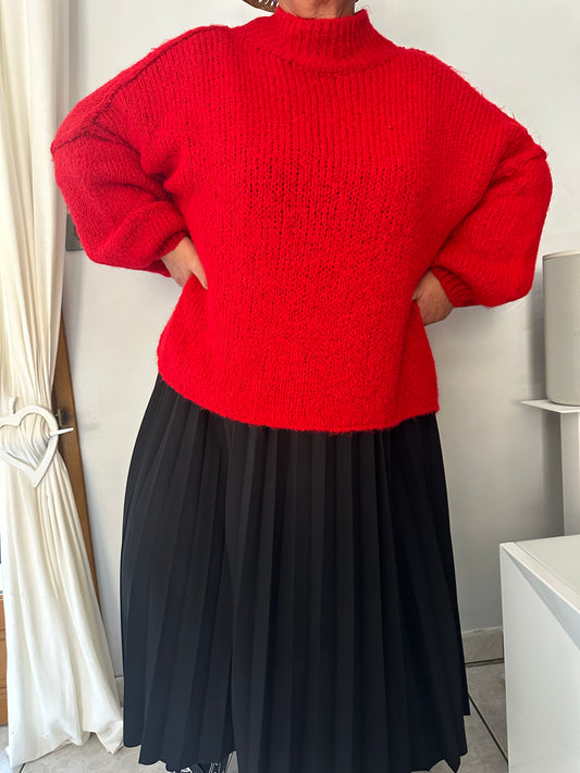 Pull Loulou rouge (taille unique jusqu'au 52)