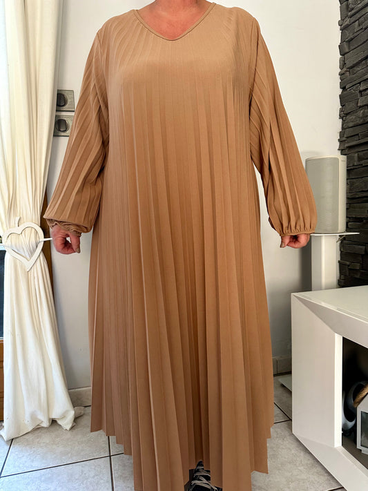 Robe Ava camel (taille unique jusqu'au 54)